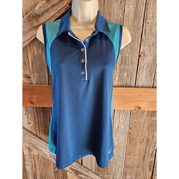 Nike Tops Nike Golf Tour Performance Dri Fit Blue Sleevless Womens